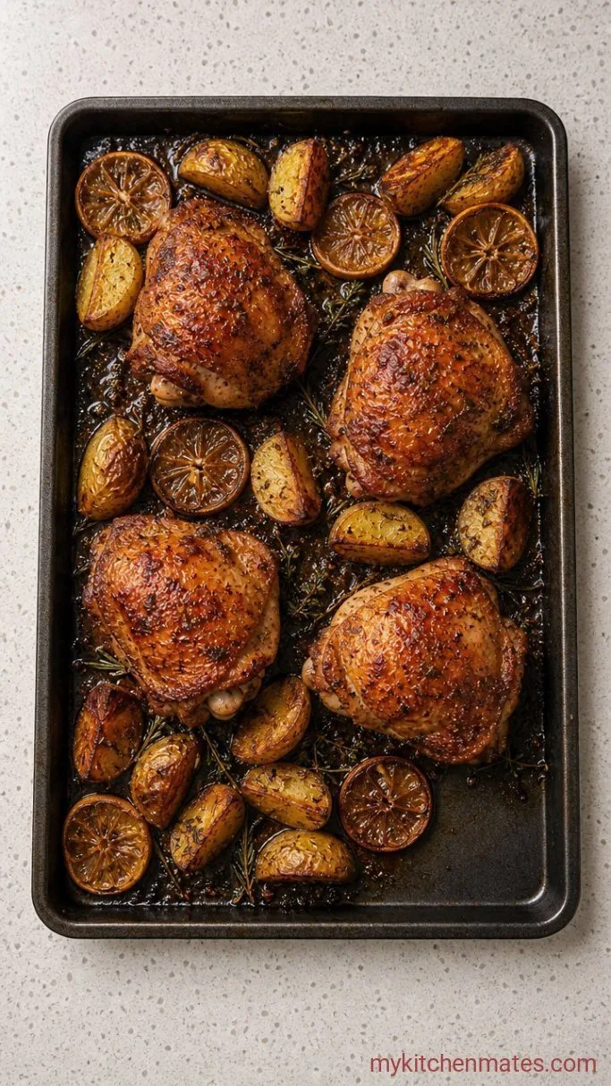 Crispy Sheet Pan Lemon Chicken Step 3: Crisp the Skin