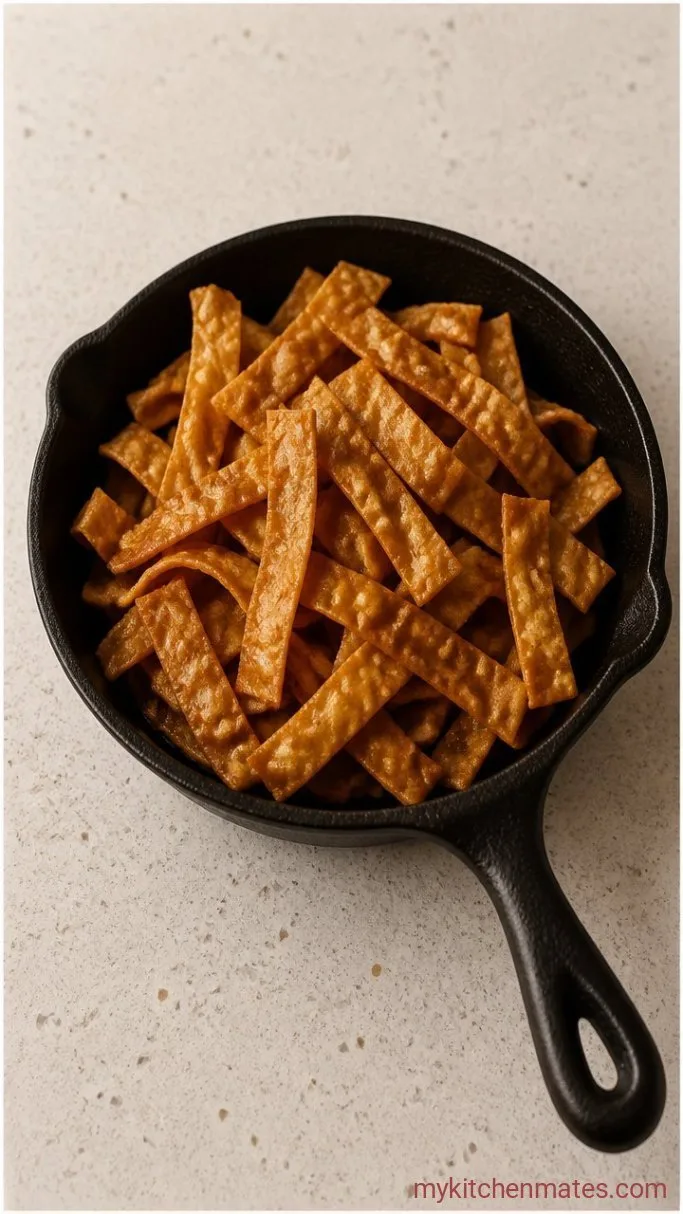 One-Pot Chicken Tortilla Soup Step 3: Crisp the Tortilla Strips