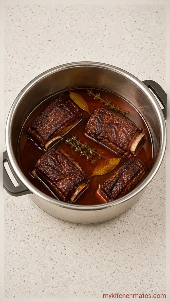 Instant Pot Beef Short Ribs (Tender in Under an Hour) Step 3: Deglaze and Build the Braising Liquid