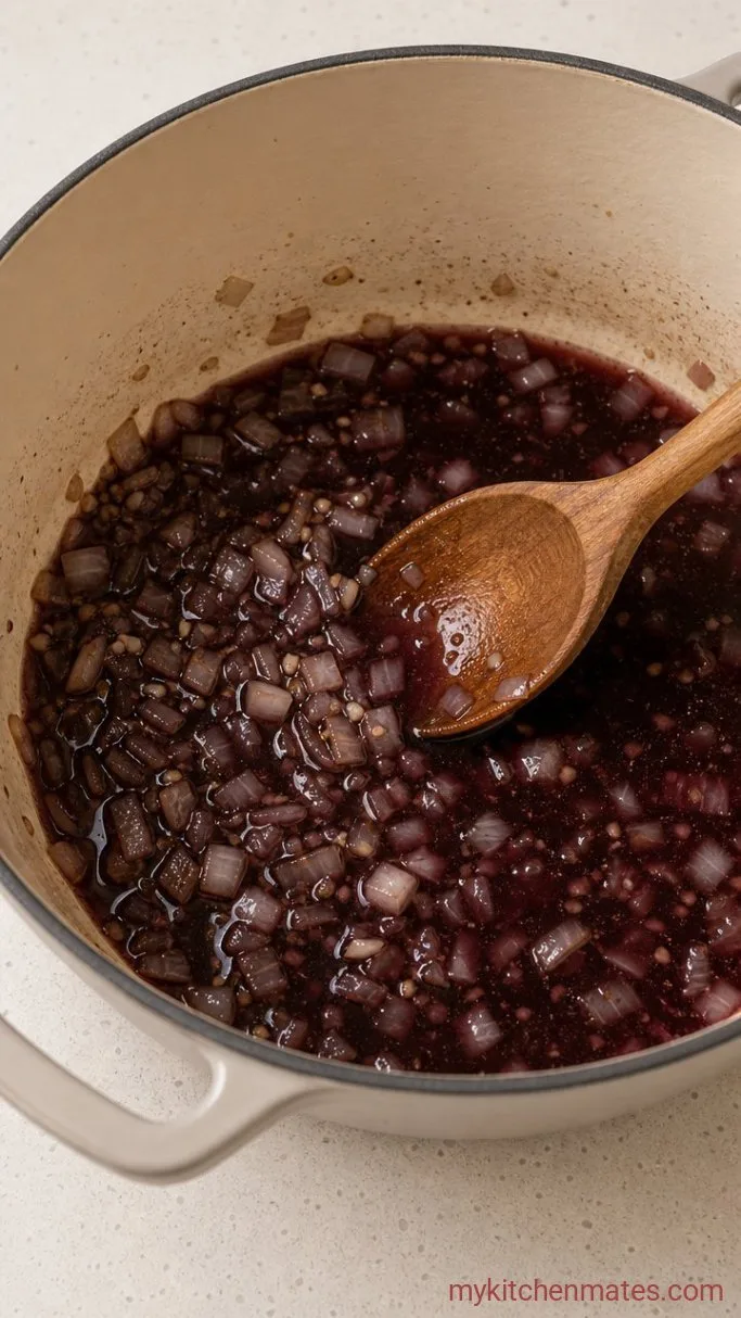 Slow-Simmered Classic Spaghetti Sauce Step 3: Deglaze the Pan