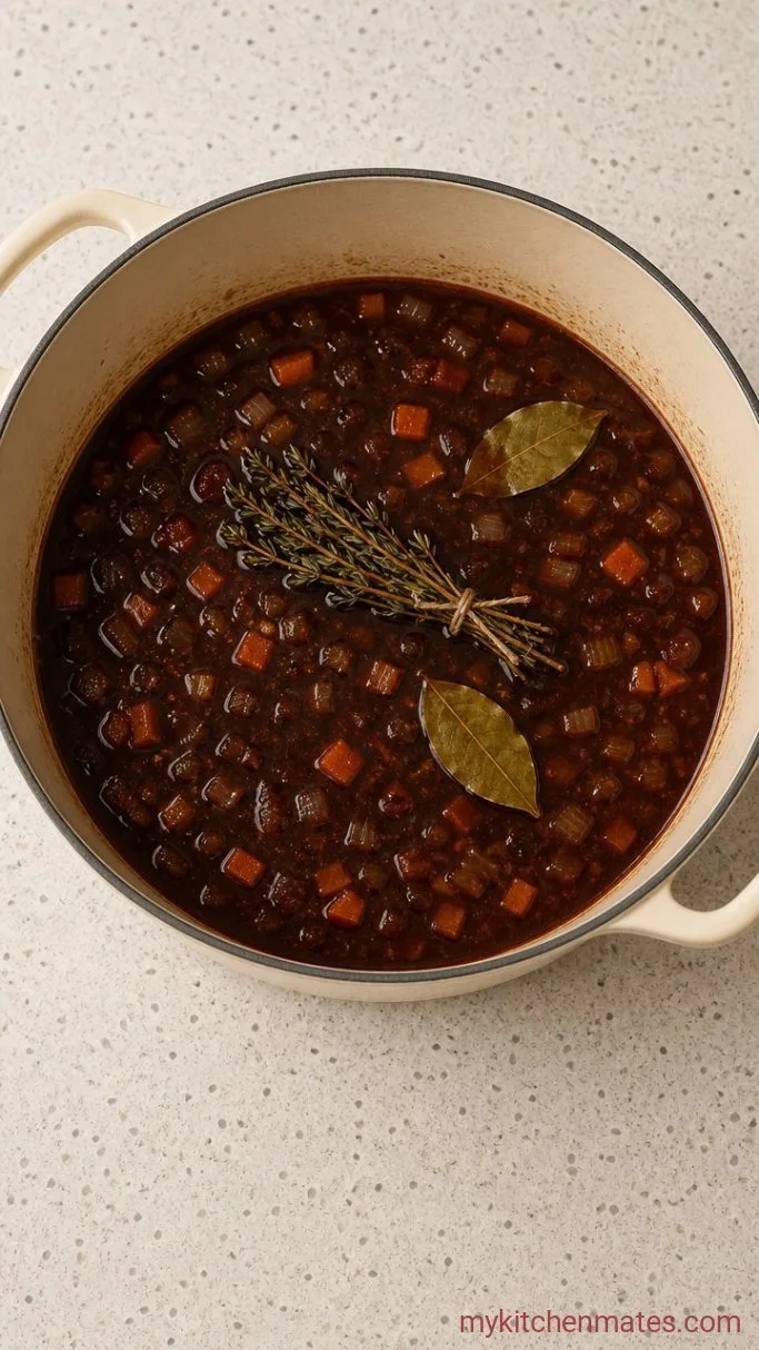 Braised Bone-In Beef Short Ribs Step 3: Deglaze with Wine and Build the Braising Liquid