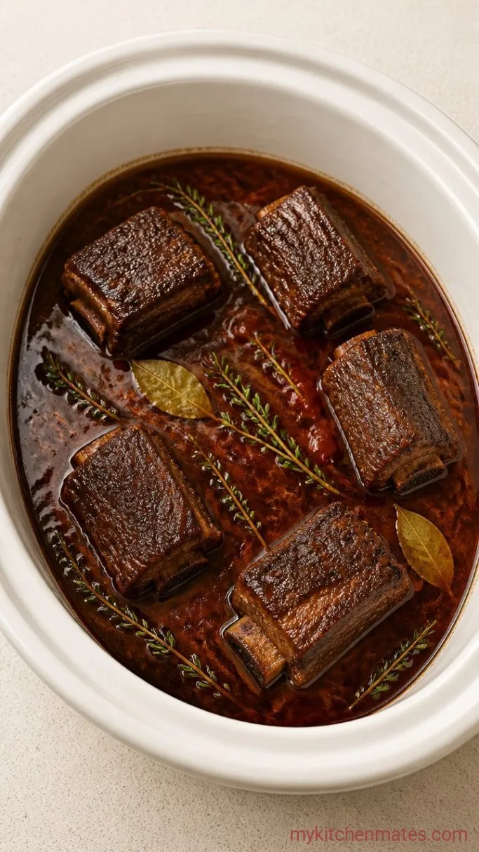 Fall-Apart Crockpot Short Ribs with Rich Gravy Step 3: Deglaze with Wine and Build the Liquid