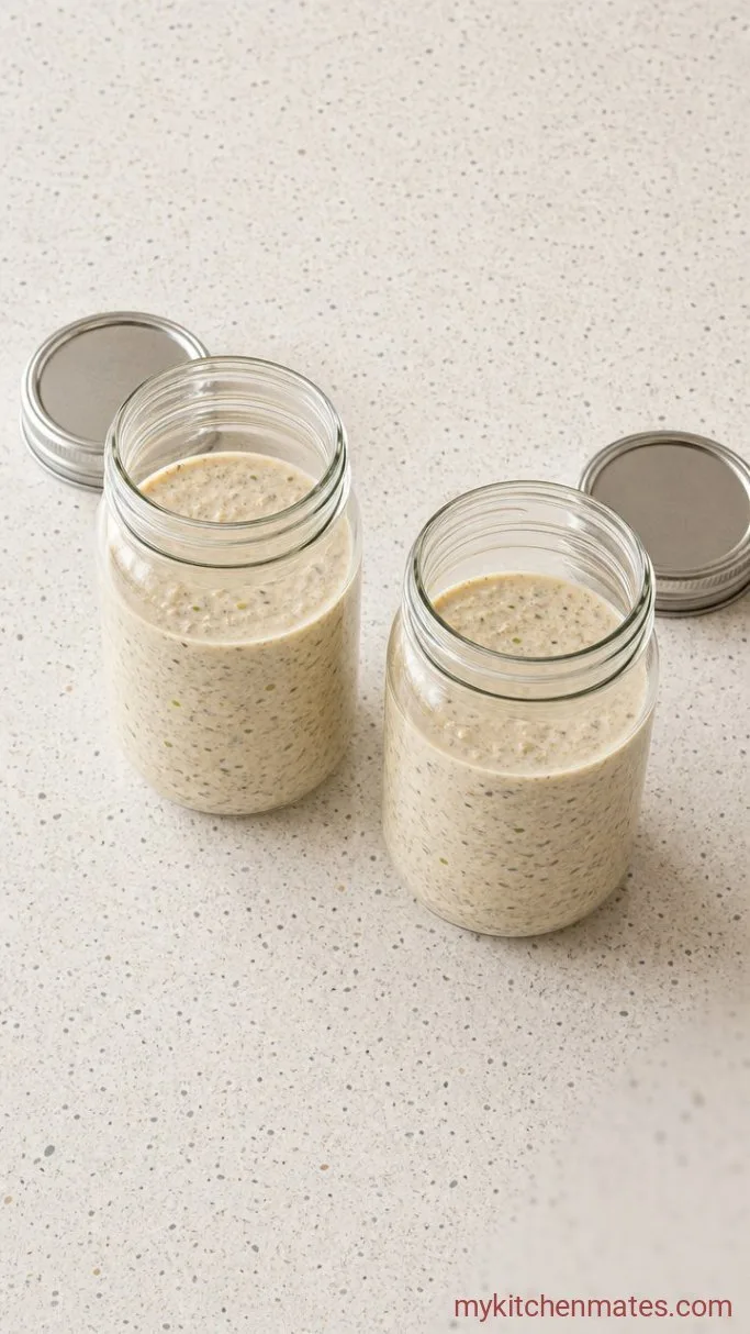 Creamy Pistachio Overnight Oats Step 3: Divide and Chill