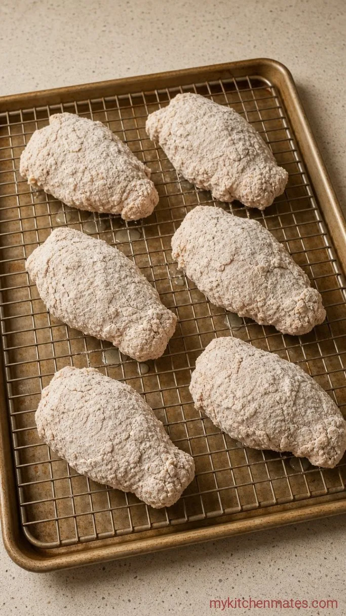 Crispy Buttermilk Fried Chicken Step 3: Dredge the Chicken