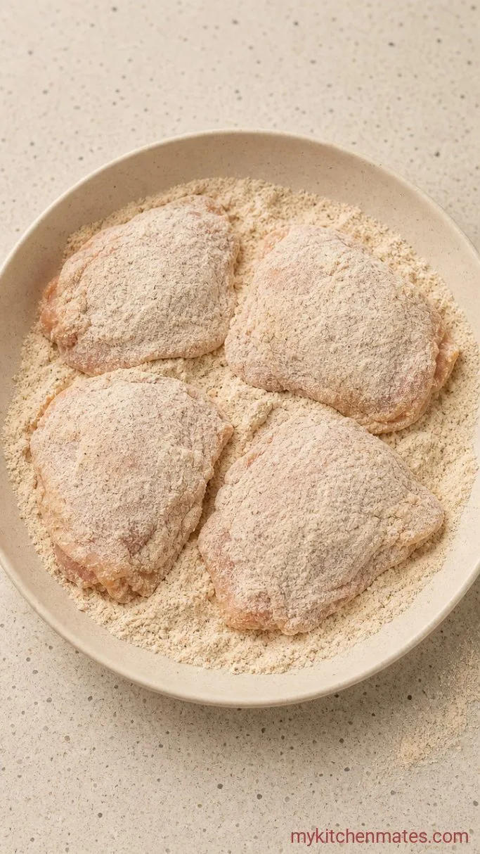 Crispy Buttermilk Fried Chicken Sandwich Step 3: Dredge the Chicken