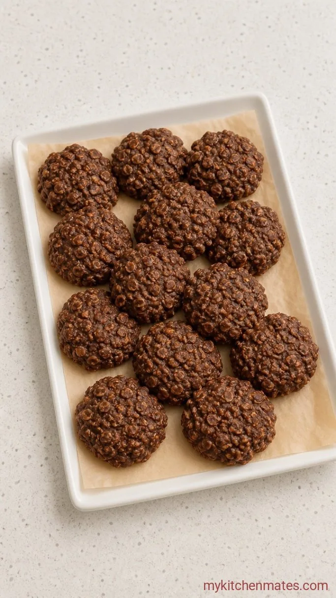 Quick No Bake Chocolate Oatmeal Cookies Step 3: Drop and Set the Cookies