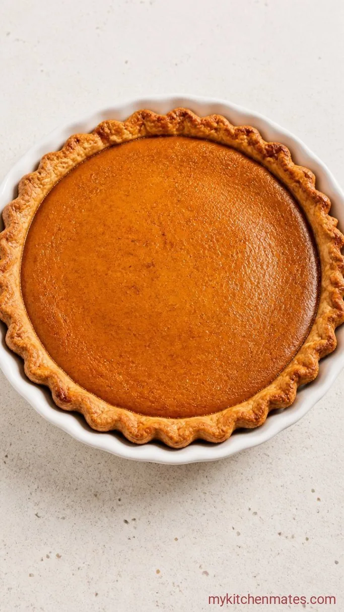 Creamy Pumpkin Custard Pie with a Buttery Crust Step 3: Fill and Bake the Pie