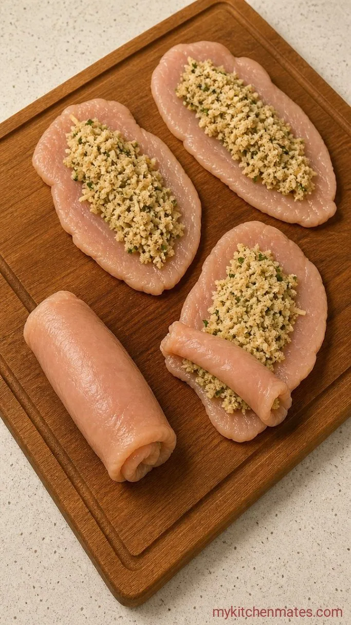 Step 3: Fill and Roll the Chicken