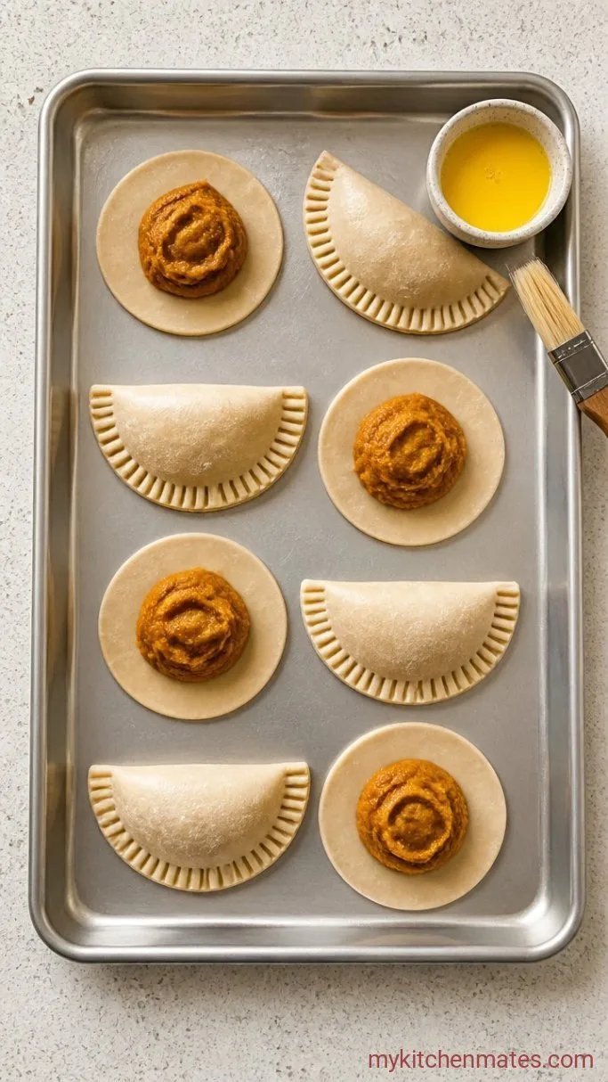Flaky Pumpkin Hand Pies (with Store-Bought Dough) Step 3: Fill and Seal the Pies