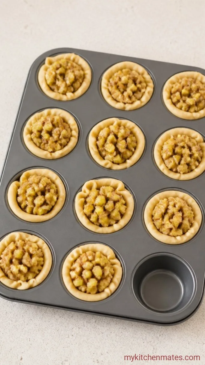 Quick Apple Pie Bites Step 3: Fill the Dough Cups