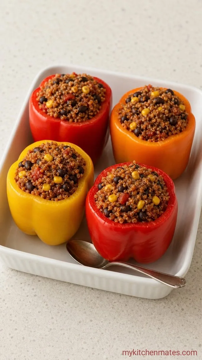 Loaded Vegan Stuffed Peppers with Quinoa and Black Beans Step 3: Fill the Peppers