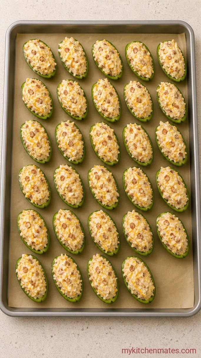 Baked Stuffed Hot Peppers with Bacon and Cream Cheese Step 3: Fill the Peppers