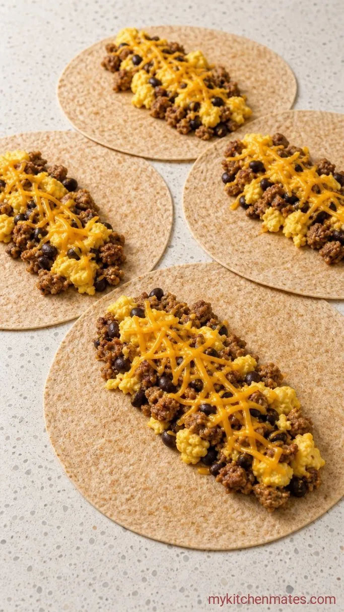 High Protein Breakfast Burrito (Make-Ahead & Freezer-Friendly) Step 3: Fill the Tortillas
