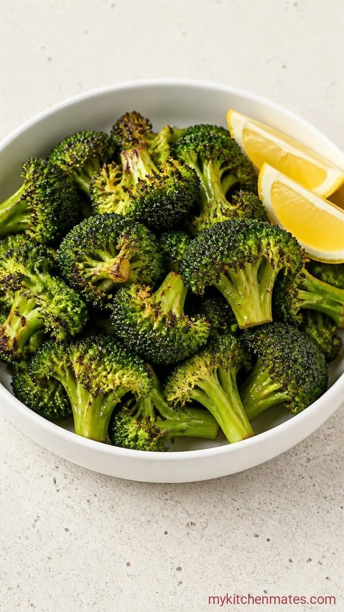 Crispy Air Fryer Broccoli in 10 Minutes Step 3: Finish and Serve