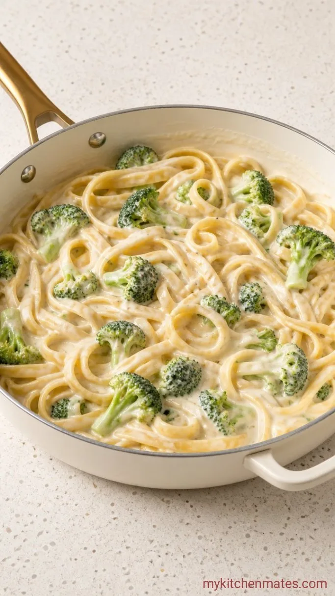 One-Pot Creamy Broccoli Alfredo Pasta Step 3: Finish the Sauce