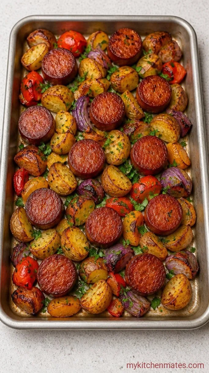 30-Minute Kielbasa Sheet Pan Dinner Step 3: Finish with Fresh Herbs