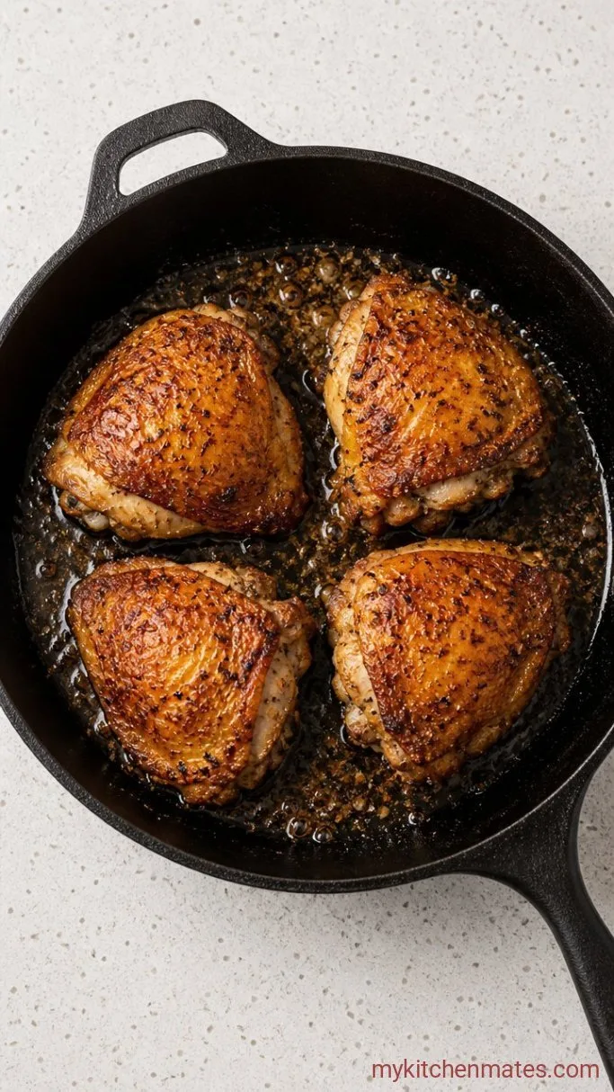 Pan-Seared Carnivore Chicken Thighs (Crispy & Juicy) Step 3: Flip and Cook Through