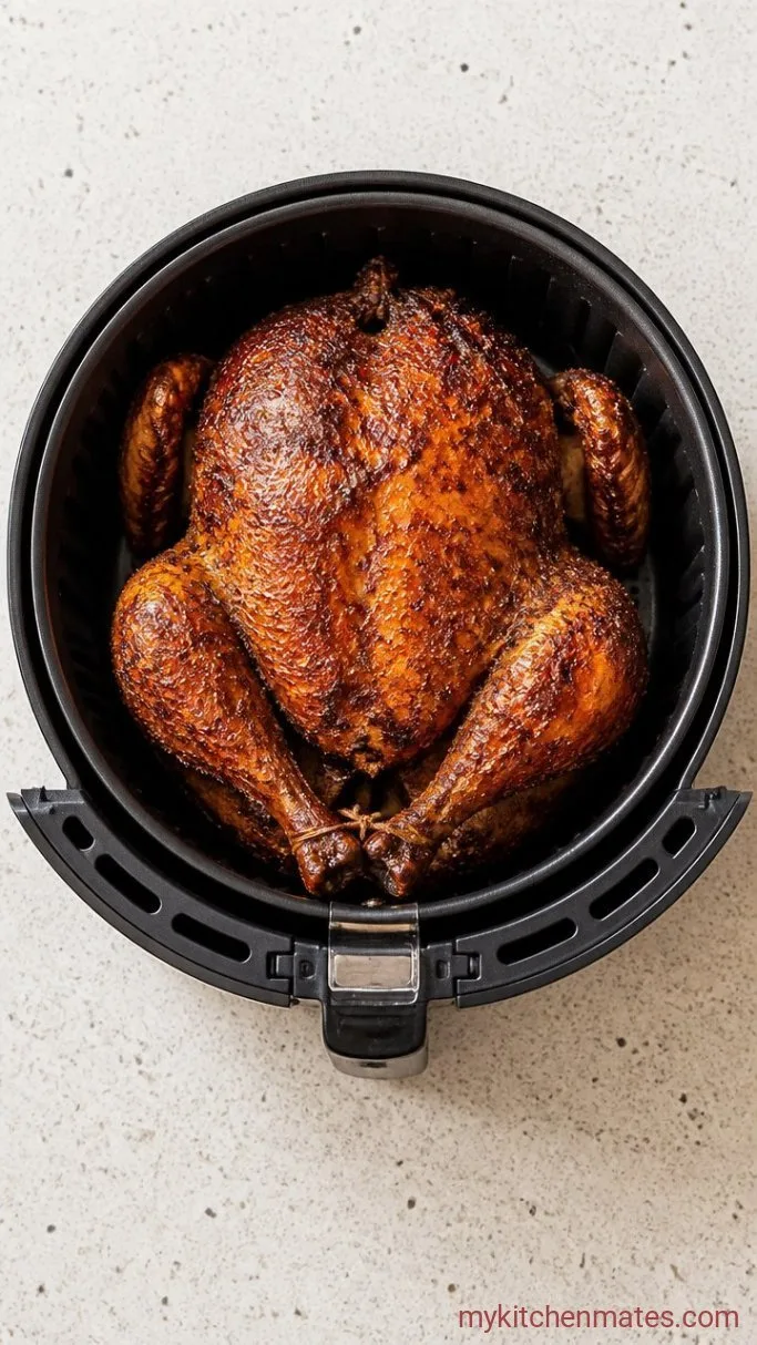 Crispy Air Fryer Rotisserie Chicken (Ready in Under an Hour) Step 3: Flip and Crisp the Skin