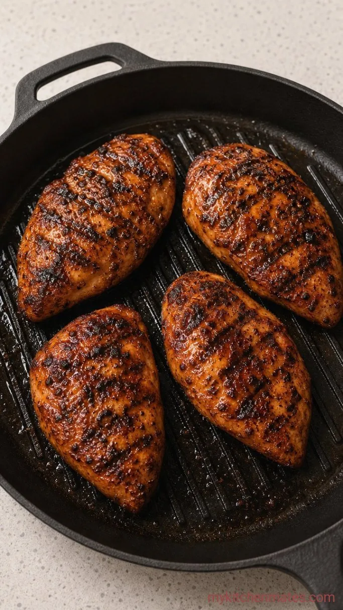 Juicy Stovetop Grilled Chicken with Char Marks Step 3: Flip and Finish Cooking