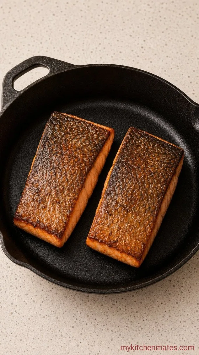 Crispy-Skinned Salmon a la Plancha in 15 Minutes Step 3: Flip and Finish Cooking