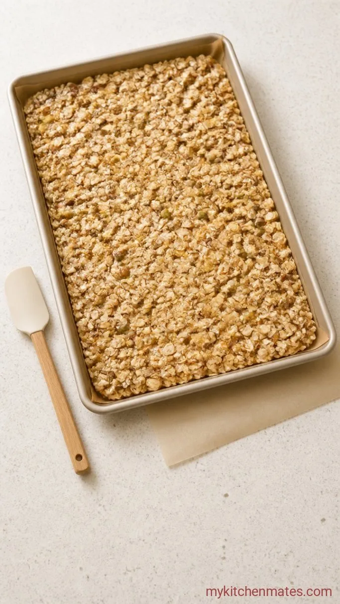 Crispy Low Sugar Granola (So Much Crunch, So Little Sweet) Step 3: Fold and Press the Granola
