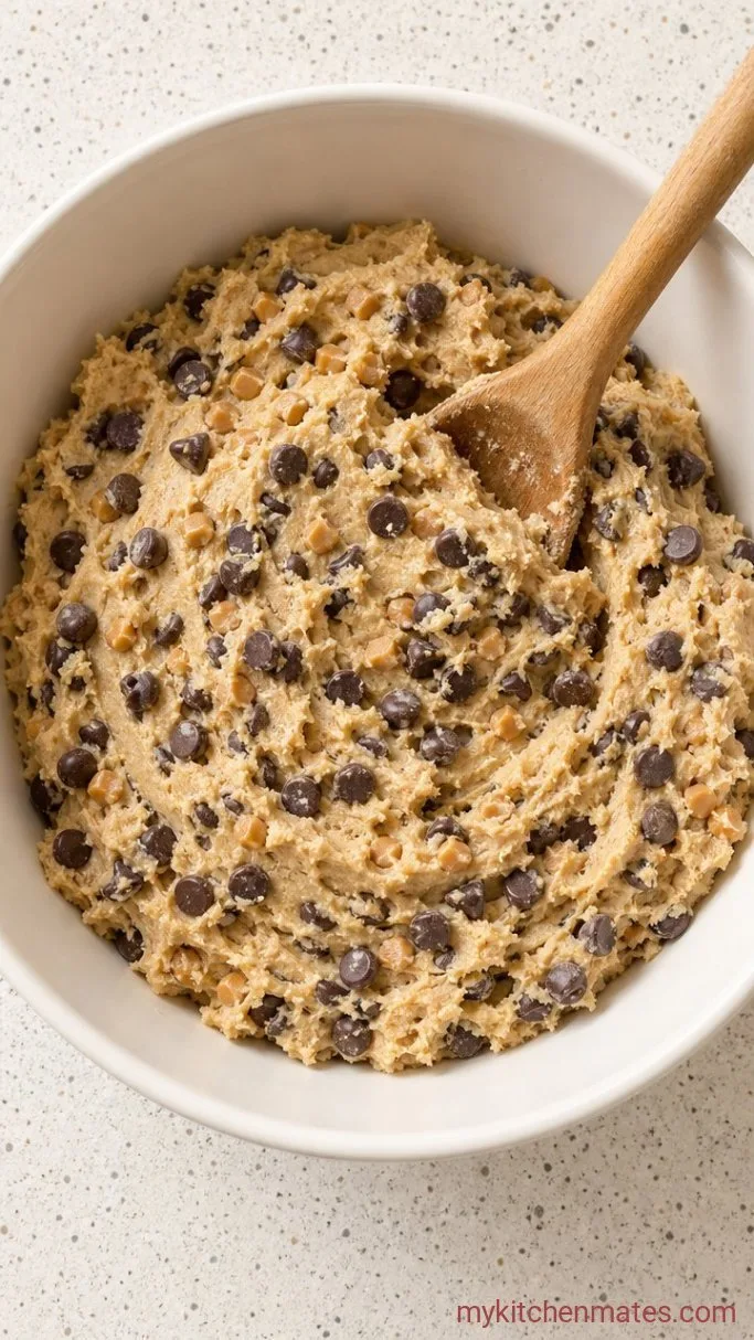 Crispy-Chewy Toffee Chocolate Chip Cookies Step 3: Fold Everything Together