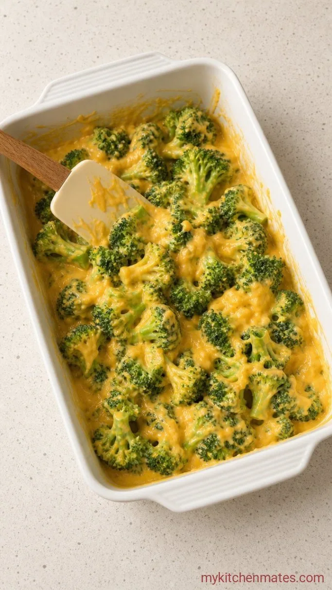 Creamy Broccoli Cheese Casserole with Buttery Cracker Topping Step 3: Fold Everything Together