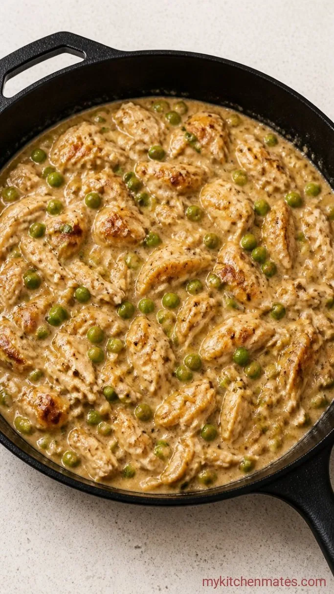 Step 3: Fold in Chicken and Peas