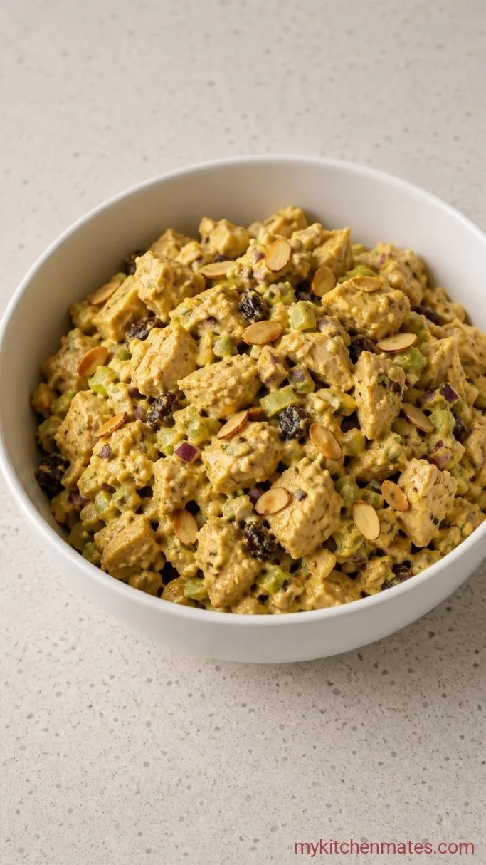 15-Minute Creamy Curry Chicken Salad Step 3: Fold in the Almonds