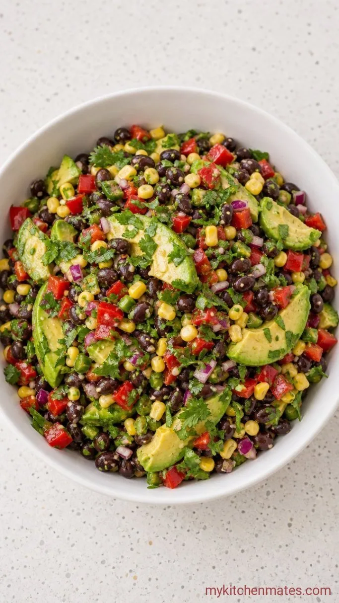 15-Minute Black Bean Corn Avocado Salad Step 3: Fold in the Avocado and Serve