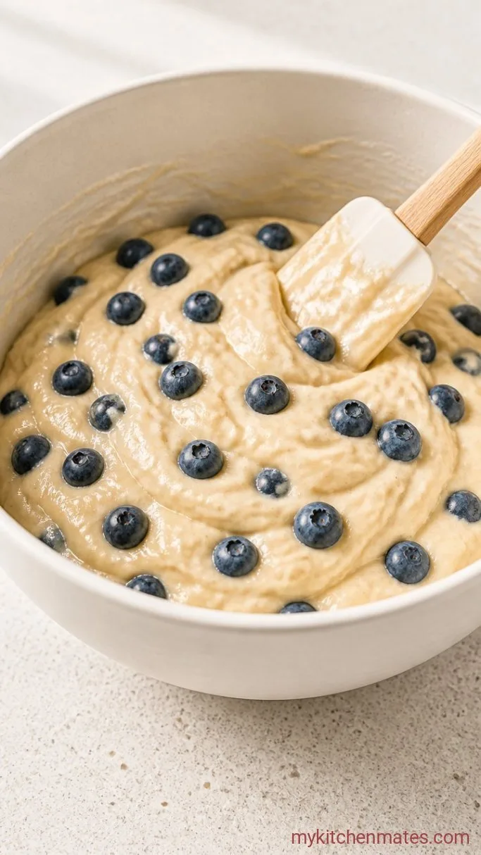 Protein-Packed Kodiak Blueberry Muffins Step 3: Fold in the Blueberries
