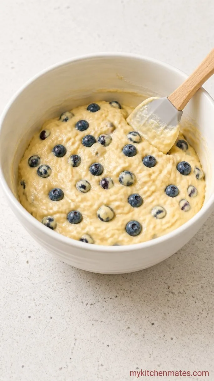 Small Batch Blueberry Muffins (Just 6 Muffins) Step 3: Fold in the Blueberries
