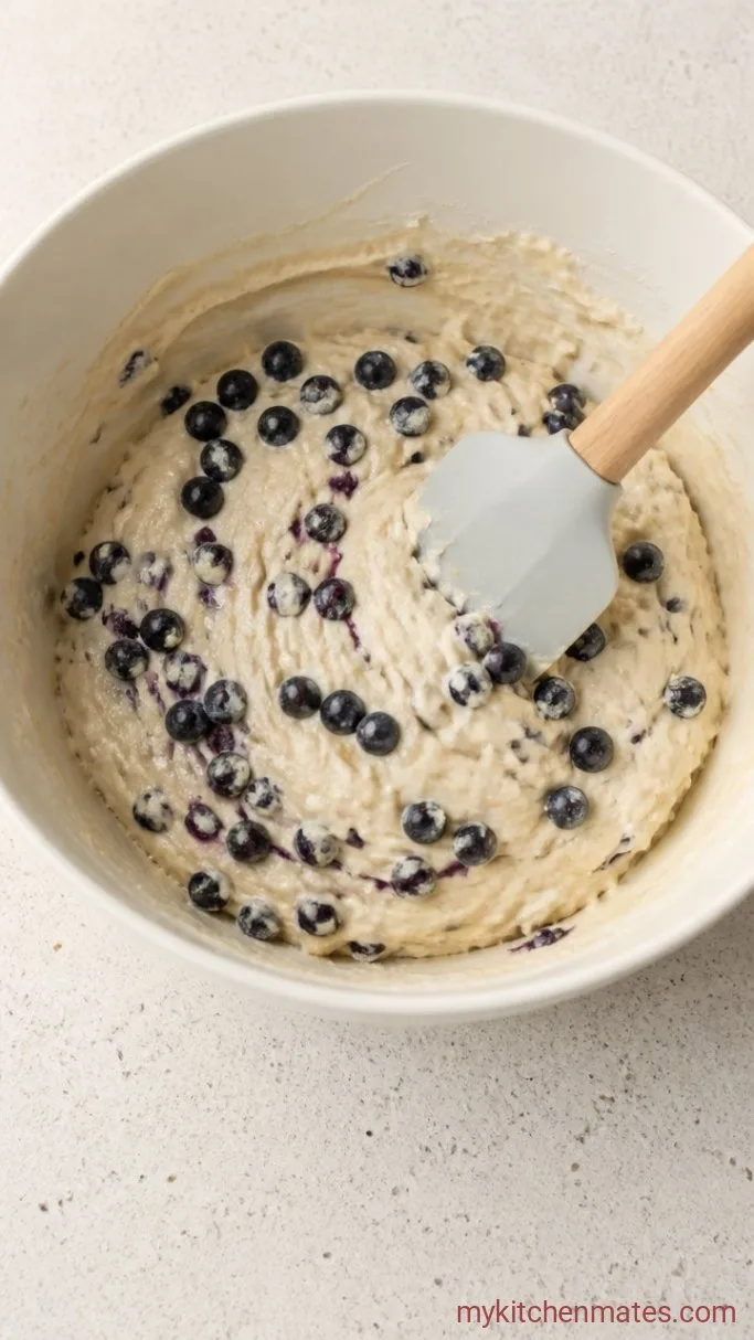 Sourdough Blueberry Muffins with a Soft, Tender Crumb Step 3: Fold in the Blueberries