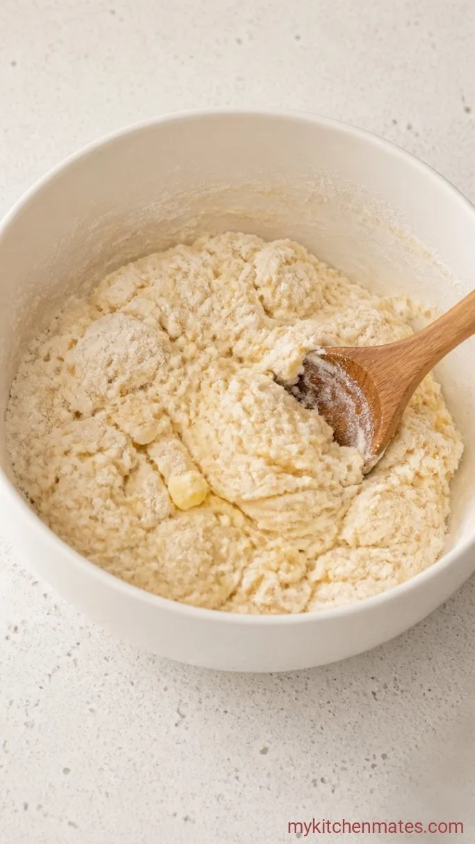 Southern Living's Angel Biscuits: Fluffy Yeast Buttermilk Biscuits Step 3: Fold in the Buttermilk and Yeast Glue