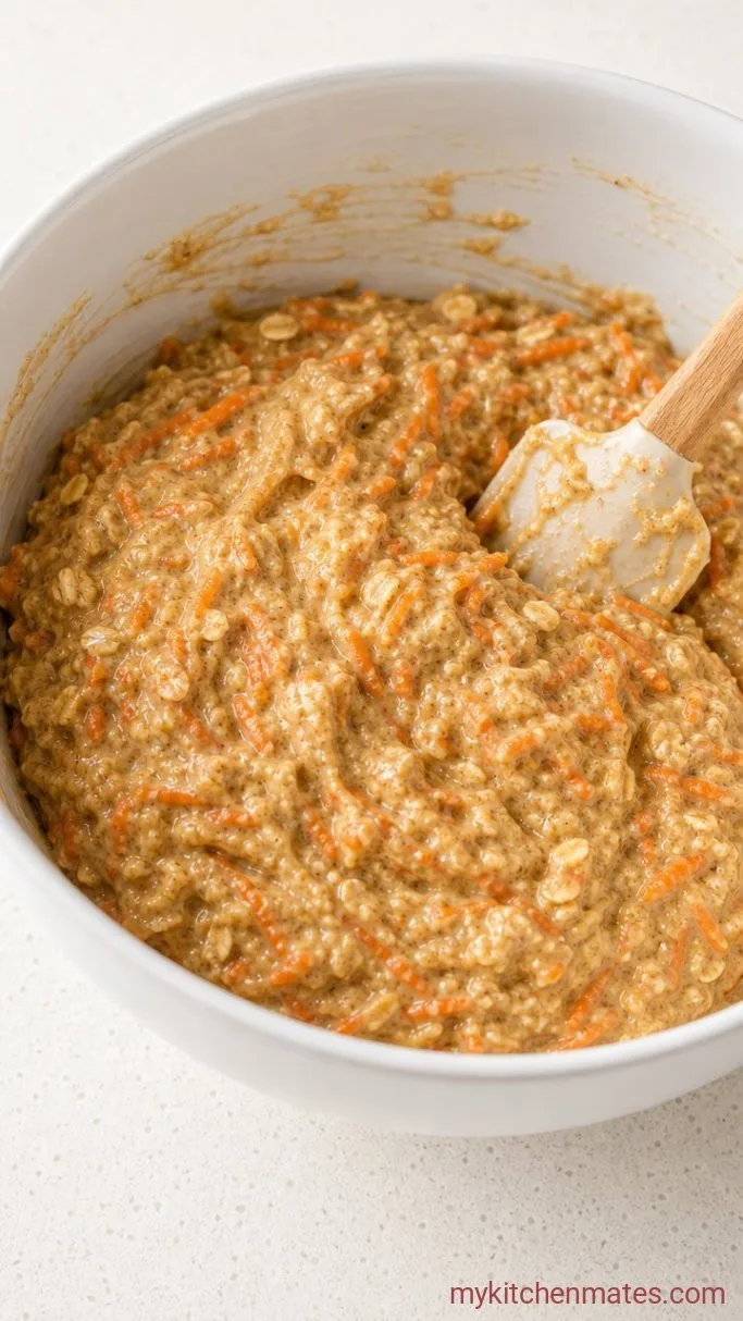 Step 3: Fold in the carrots and wet the flour
