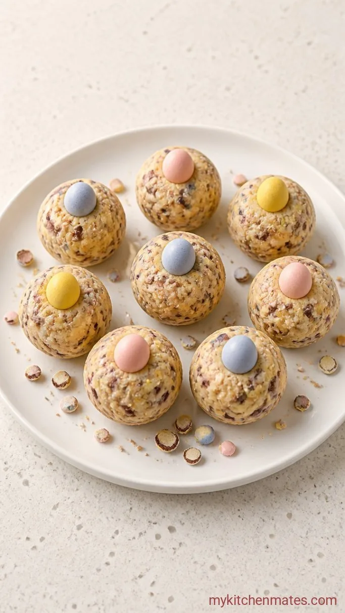 5-Ingredient Cadbury Egg Protein Balls Step 3: Fold in the Chocolate and Roll