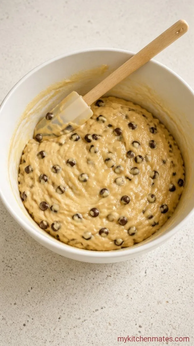 One-Bowl Gluten Free Chocolate Chip Muffins Step 3: Fold in the Chocolate Chips