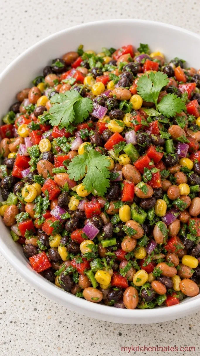 Quick Mexican Bean Salad with Cilantro Lime Dressing Step 3: Fold in the Cilantro and Serve