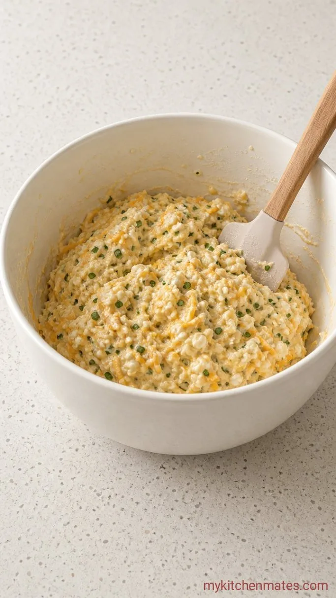 Fluffy Cottage Cheese Scones with Cheddar and Chives Step 3: Fold In the Cottage Cheese
