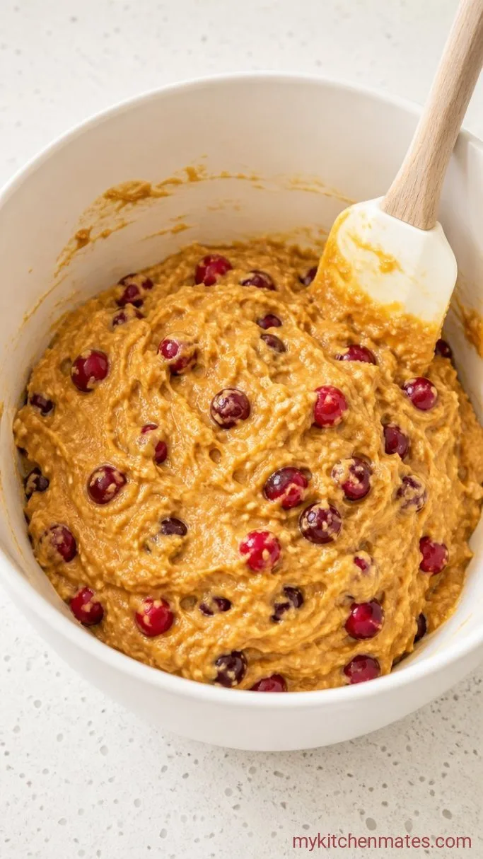 Pumpkin Cranberry Bread with Tart Fresh Cranberries Step 3: Fold in the Cranberries