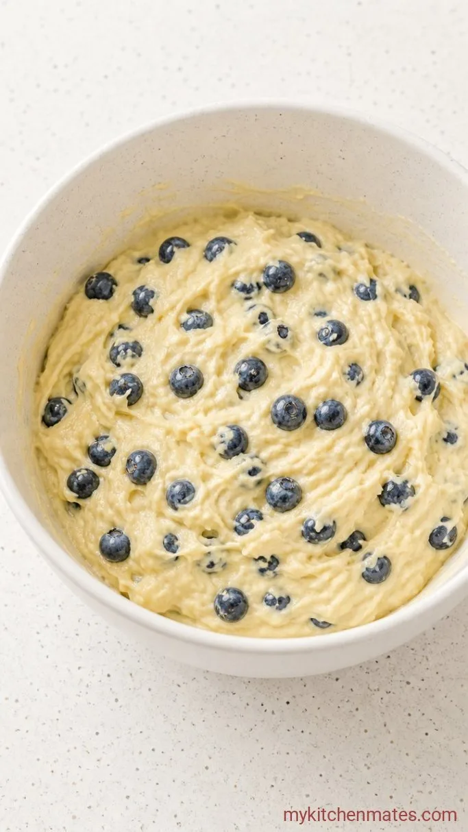 Step 3: Fold in the Dry Ingredients and Blueberries