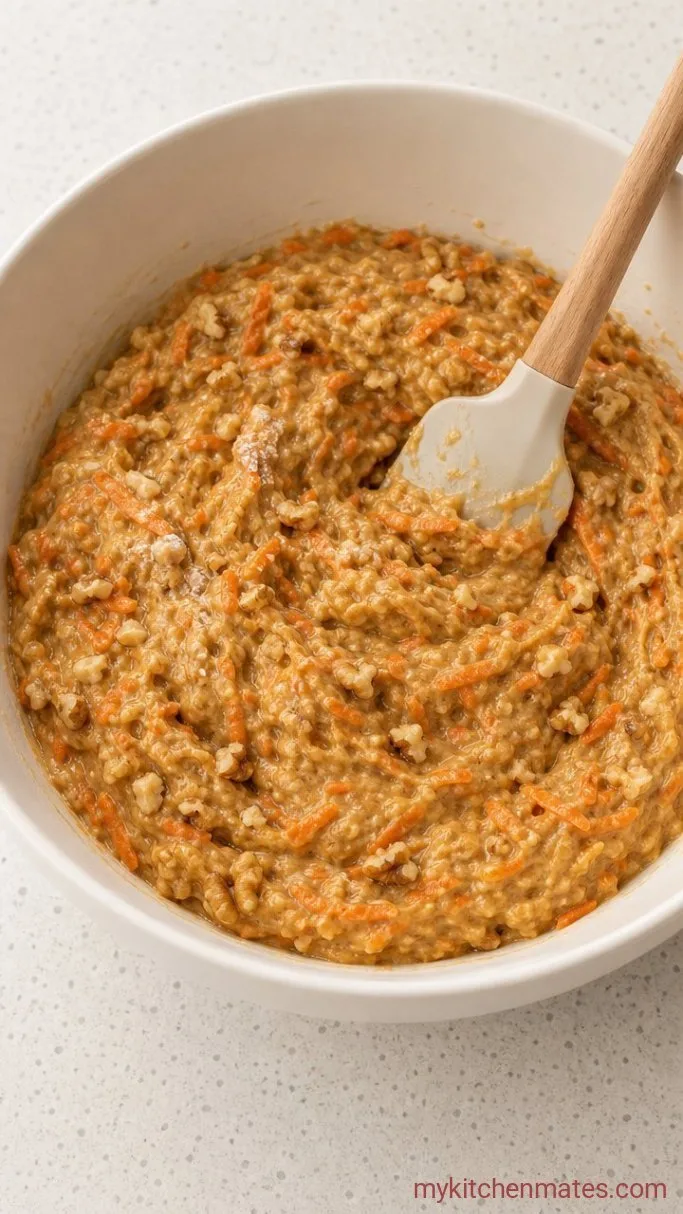 Step 3: Fold in the Dry Ingredients and Carrots