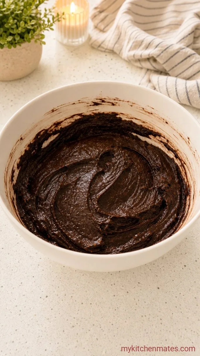 Extra-Fudgy Brownie Fudge Cake (One Bowl) Step 3: Fold in the Dry Ingredients