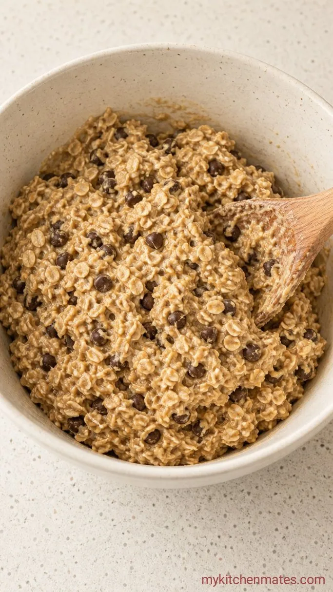 One-Bowl Soft Oatmeal Cookie Bars Step 3: Fold in the Dry Ingredients