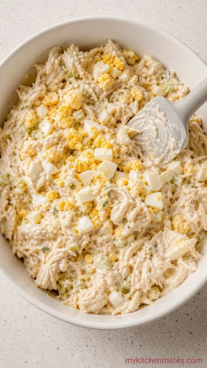 Creamy Chicken Salad Chick Copycat (Just Like Classic Carol) Step 3: Fold in the Hard-Boiled Eggs