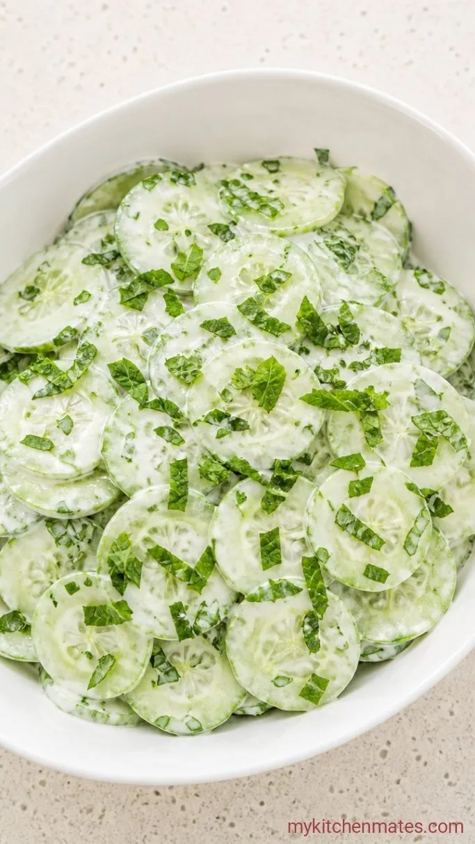 5-Minute Cucumber Mint Salad Step 3: Fold in the Mint and Serve