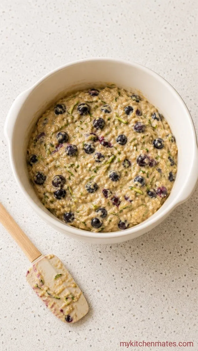 One-Bowl Blueberry Zucchini Bread Step 3: Fold in the Zucchini and Blueberries