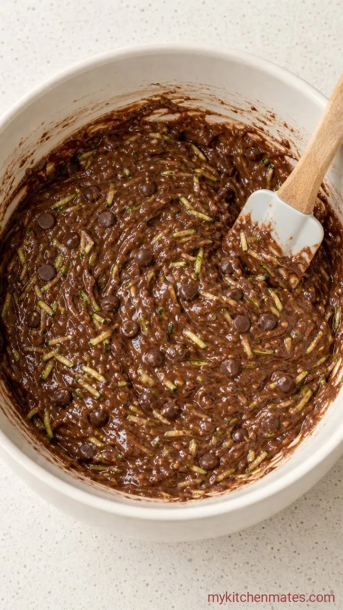 Rich and Moist Healthy Chocolate Zucchini Bread Step 3: Fold in the Zucchini