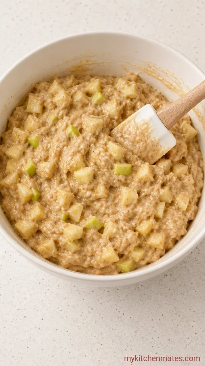 Crispy Gluten Free Apple Fritters Step 3: Fold the Apples Into the Batter