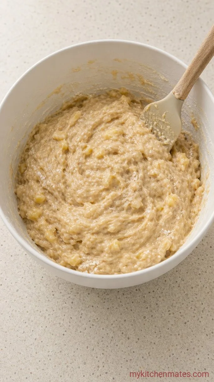 Vegan Banana Cake That Stays Moist for Days Step 3: Fold the Batter Together